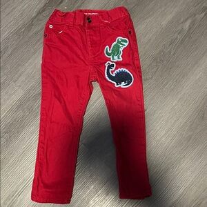 The Children's Place Red Dinosaur Patch Pants